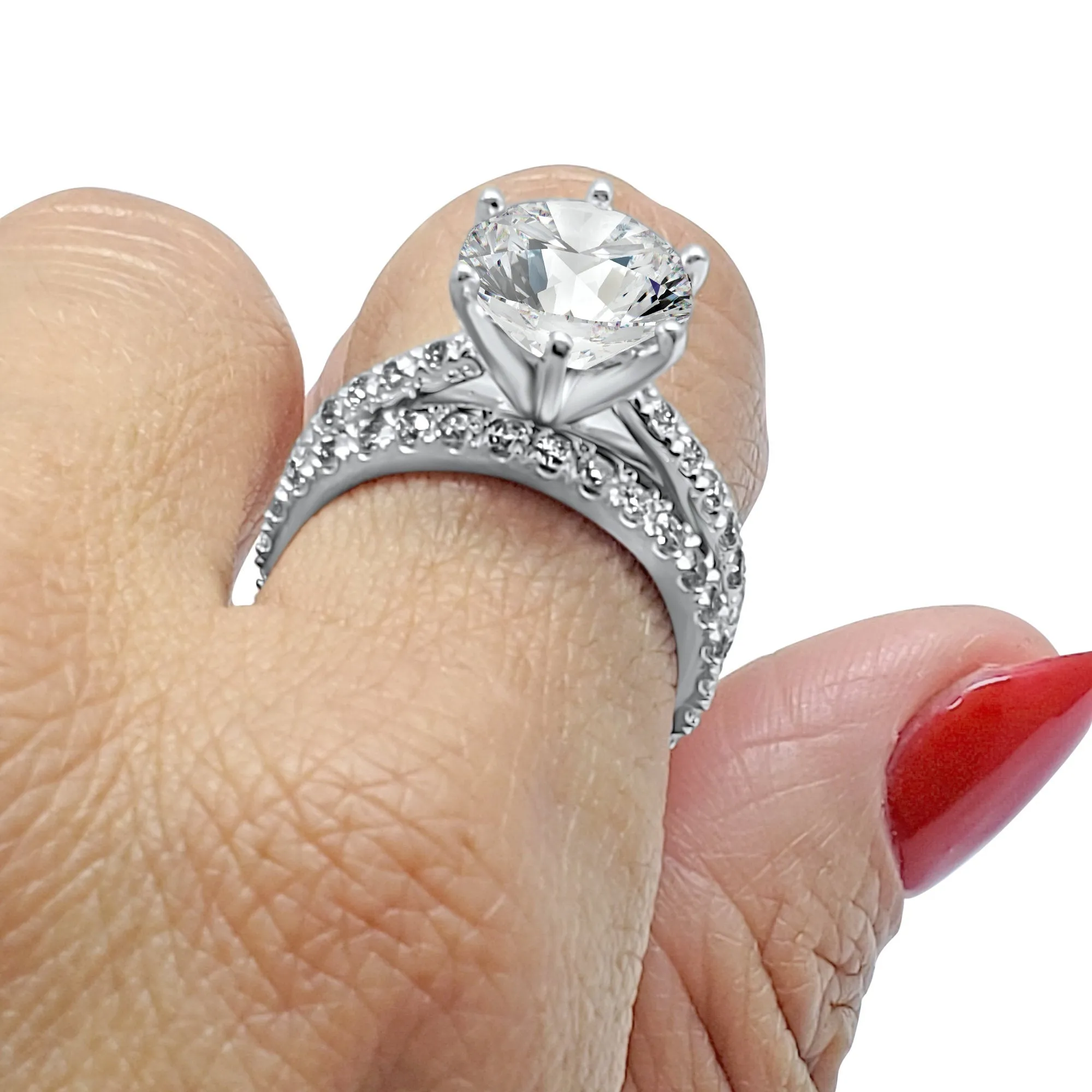 3 Carat Art Deco Cathedral Wedding Set | IGI Certified F Color VS1 Diamonds | 14k Solid White, Yellow, or Rose Gold Engagement Bridal Set