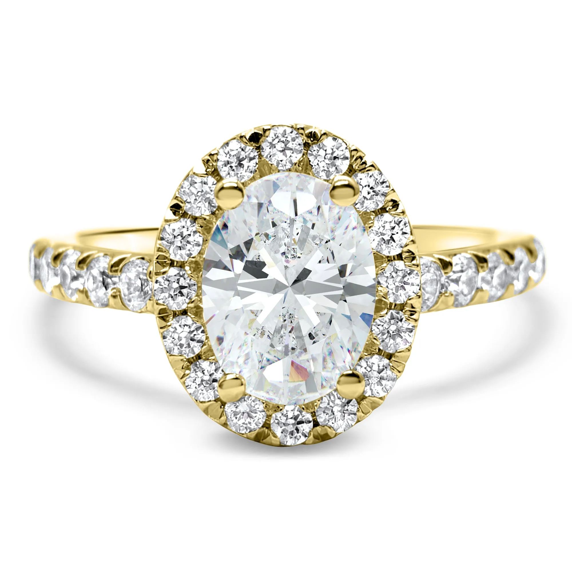 3.3 ctw Diamond Halo Wedding set, Oval  Engagement set, Bridal Set 14k Solid Yellow