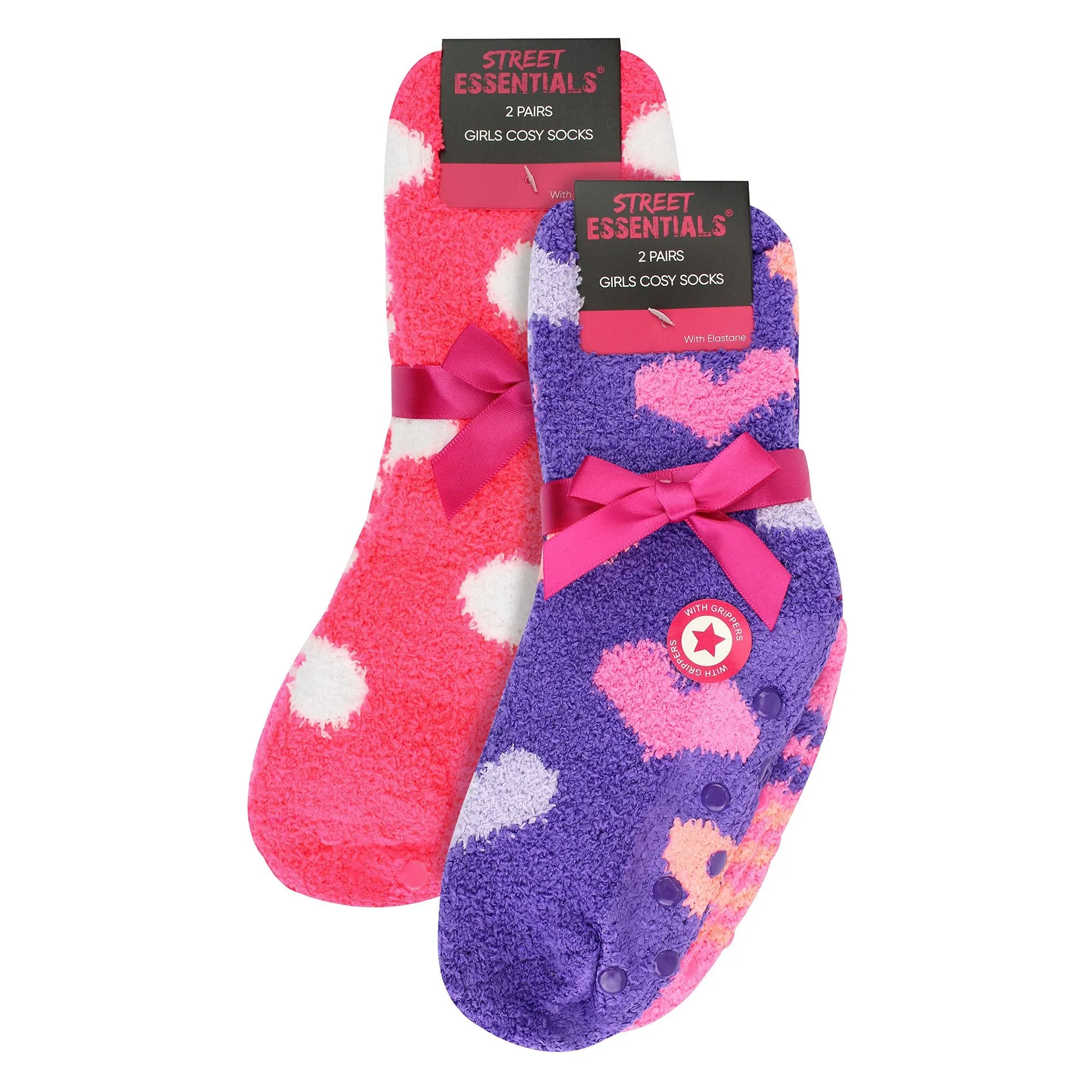 4 Pairs of Girls Cosy Soft Slipper Socks