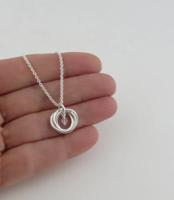 40th Birthday Gift for Women | Sterling Silver Birthstone Necklace | 40th Birthday Gifts