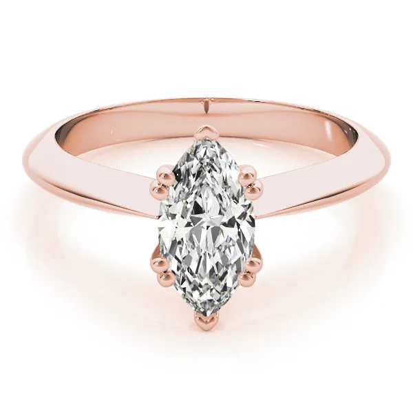 6-Prong Marquise Solitaire 14k White Gold Moissanite Engagement Ring