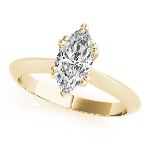 6-Prong Marquise Solitaire 14k White Gold Moissanite Engagement Ring