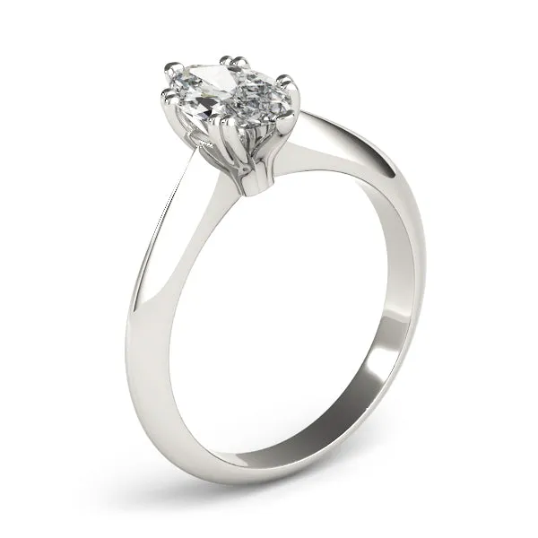 6-Prong Marquise Solitaire 14k White Gold Moissanite Engagement Ring
