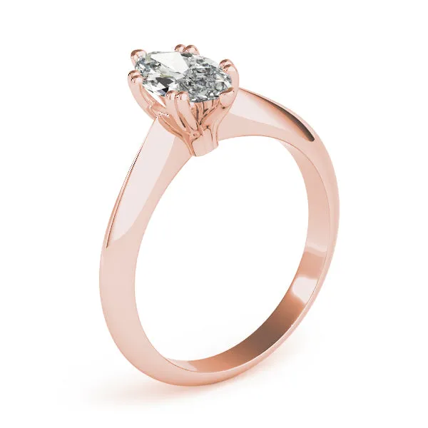 6-Prong Marquise Solitaire 14k White Gold Moissanite Engagement Ring