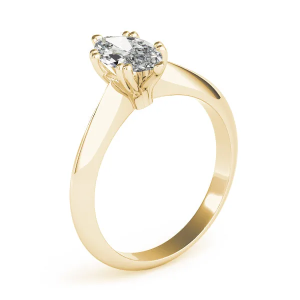6-Prong Marquise Solitaire 14k White Gold Moissanite Engagement Ring