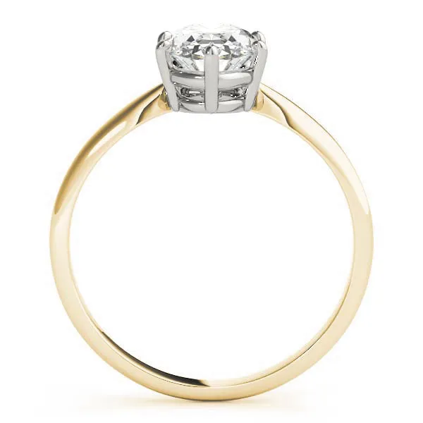 6-Prong Oval Solitaire Platinum Moissanite Engagement Ring