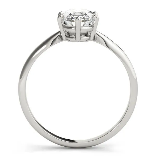 6-Prong Oval Solitaire Platinum Moissanite Engagement Ring