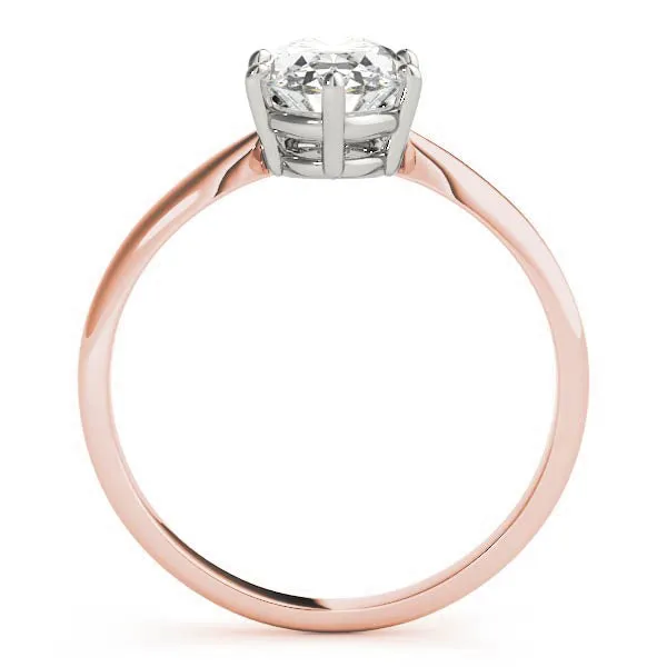 6-Prong Oval Solitaire Platinum Moissanite Engagement Ring