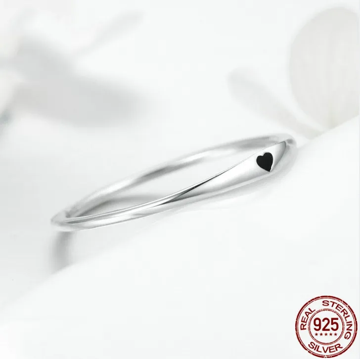925 Sterling Silver Round Circle Pure Finger Ring
