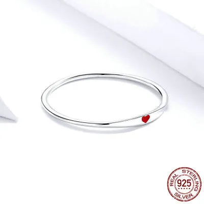 925 Sterling Silver Round Circle Pure Finger Ring