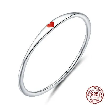 925 Sterling Silver Round Circle Pure Finger Ring