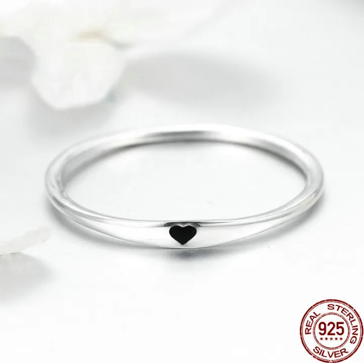 925 Sterling Silver Round Circle Pure Finger Ring