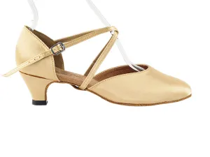 9691 Light Brown Satin & Cuban Heel
