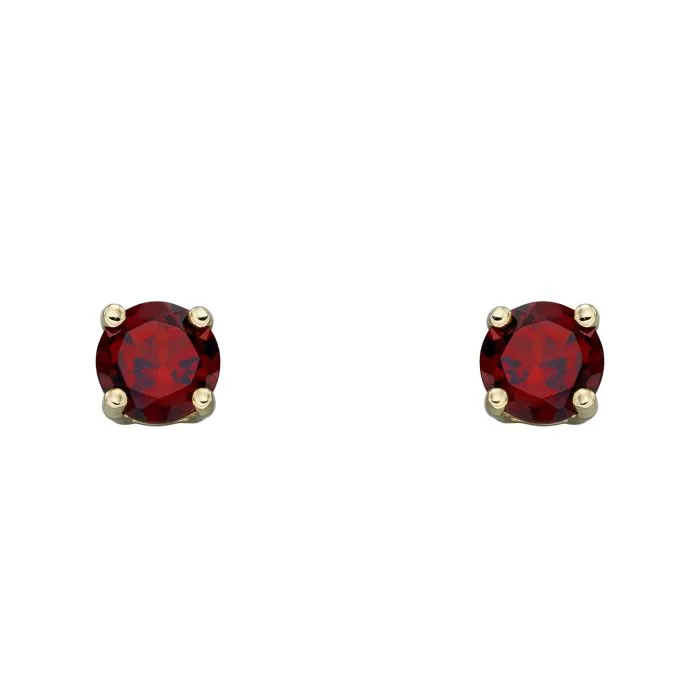9ct Gold Garnet Studs