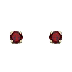 9ct Gold Garnet Studs