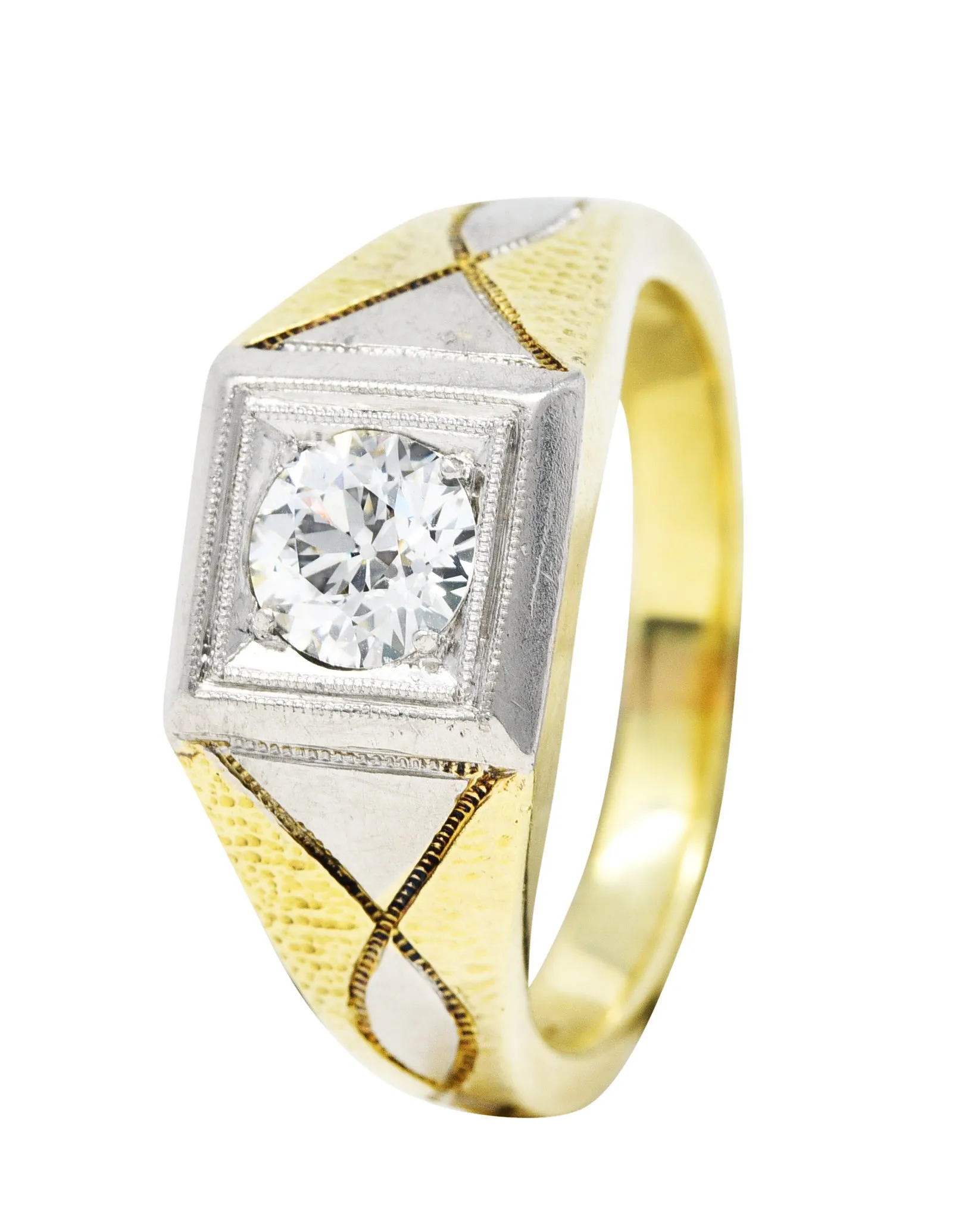 Allsopp-Steller 0.92 CTW Diamond 14 Karat Two-Tone Unisex Ring