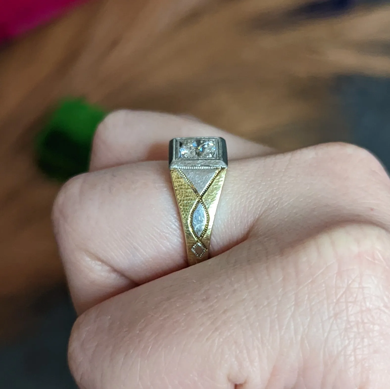 Allsopp-Steller 0.92 CTW Diamond 14 Karat Two-Tone Unisex Ring