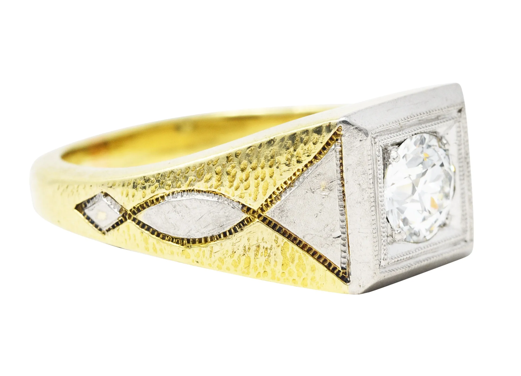 Allsopp-Steller 0.92 CTW Diamond 14 Karat Two-Tone Unisex Ring