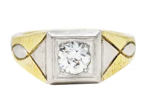 Allsopp-Steller 0.92 CTW Diamond 14 Karat Two-Tone Unisex Ring
