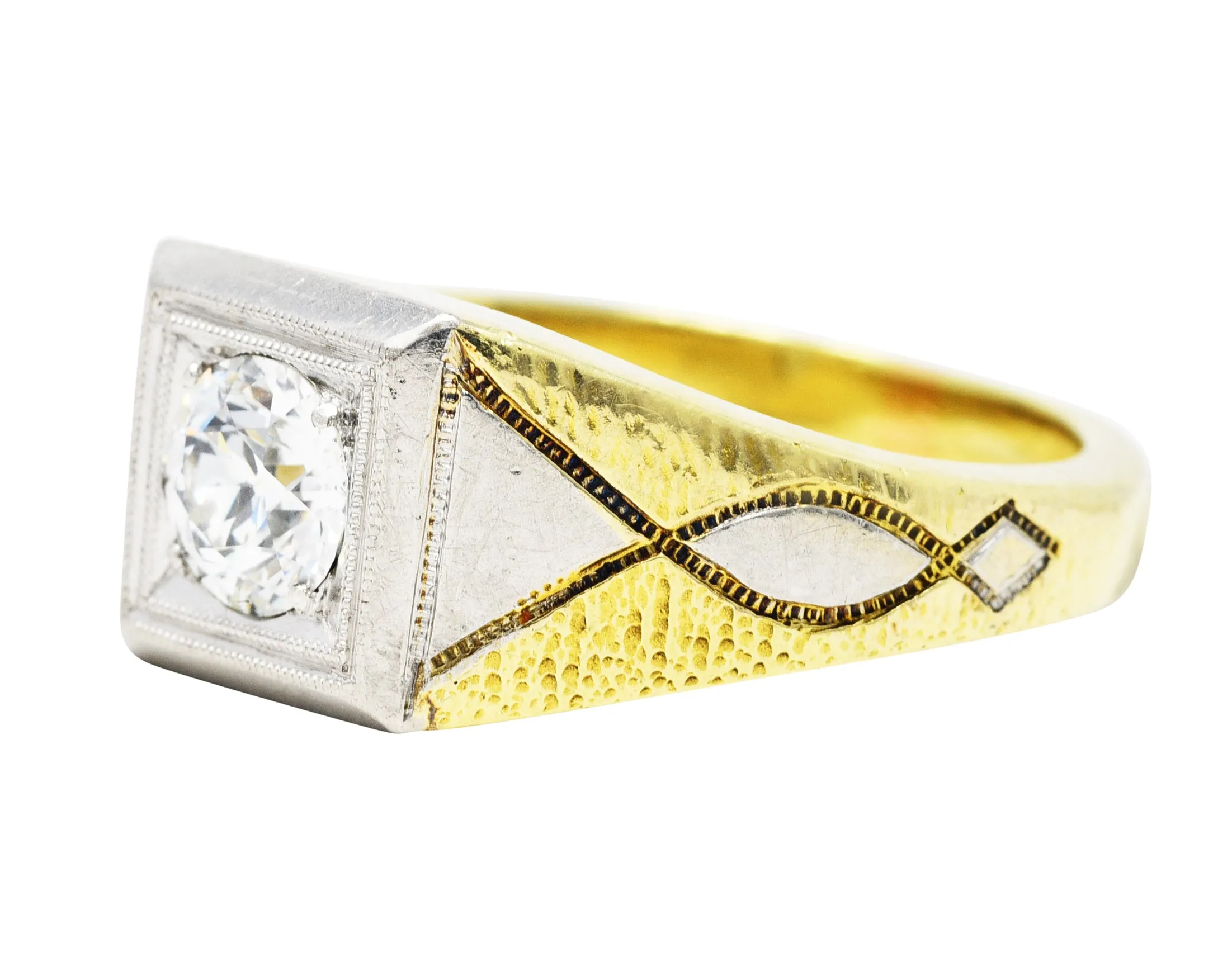 Allsopp-Steller 0.92 CTW Diamond 14 Karat Two-Tone Unisex Ring