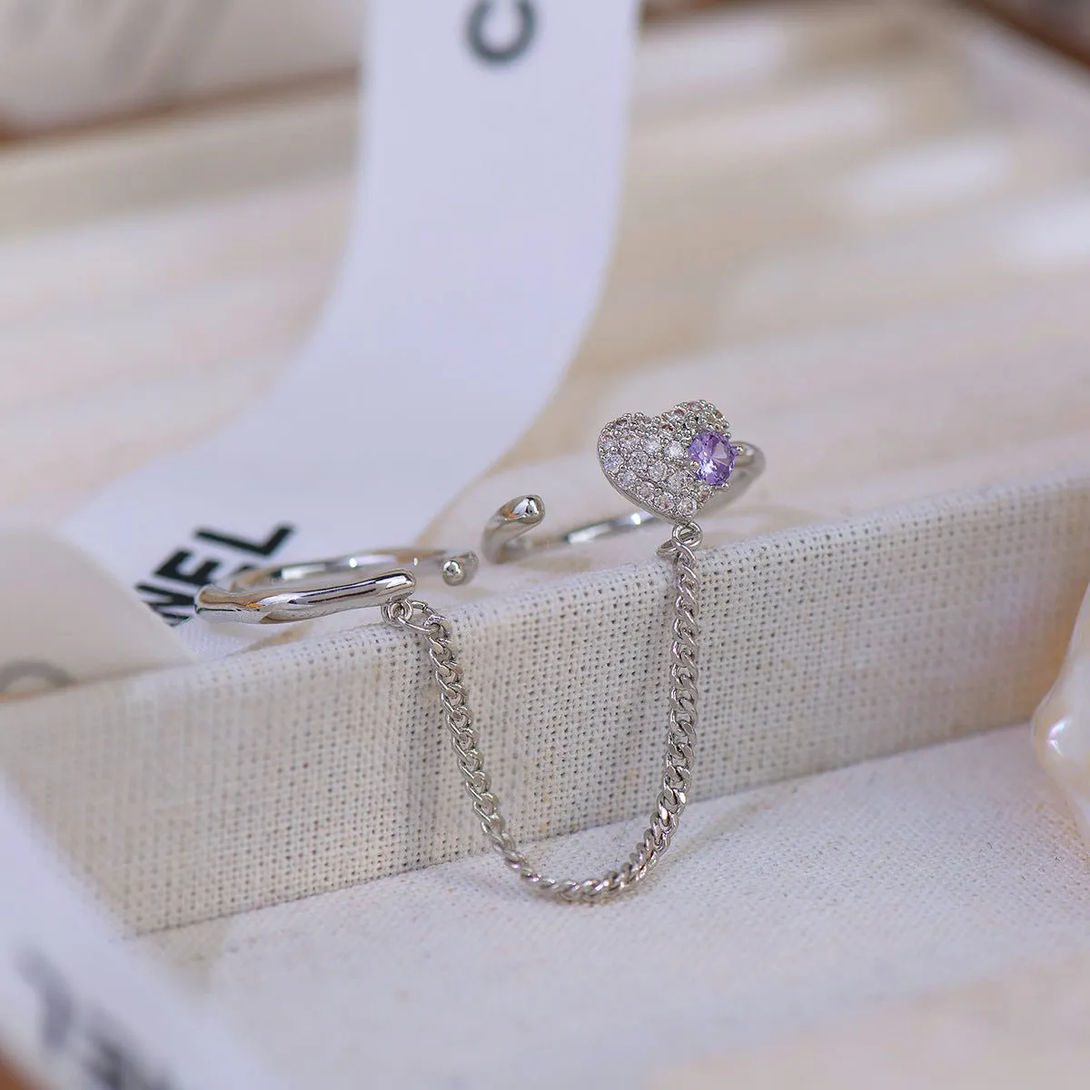 Amethyst Butterfly Ring Set