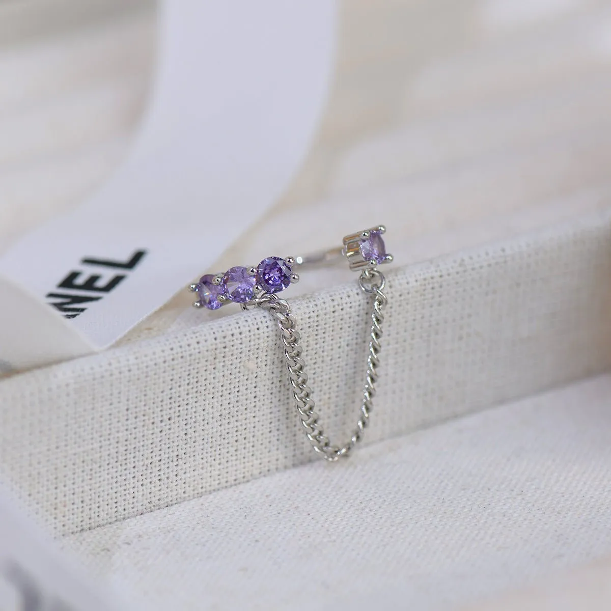Amethyst Butterfly Ring Set