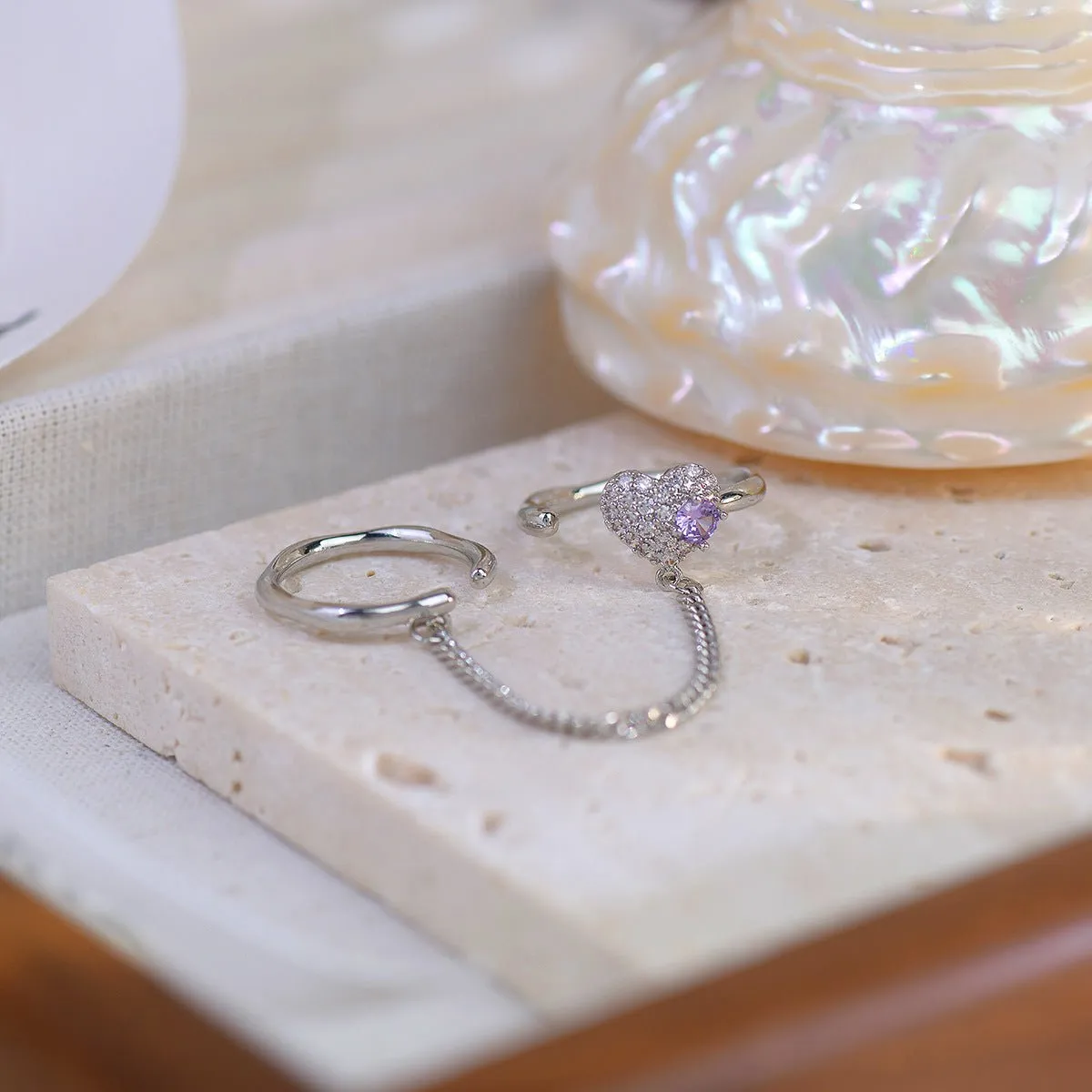 Amethyst Butterfly Ring Set