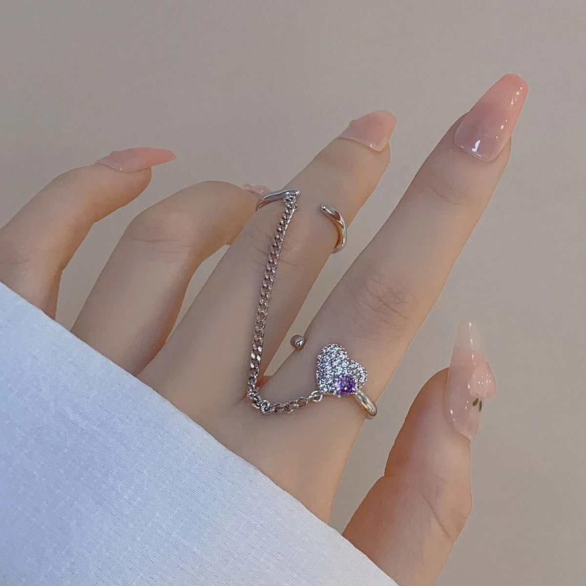 Amethyst Butterfly Ring Set