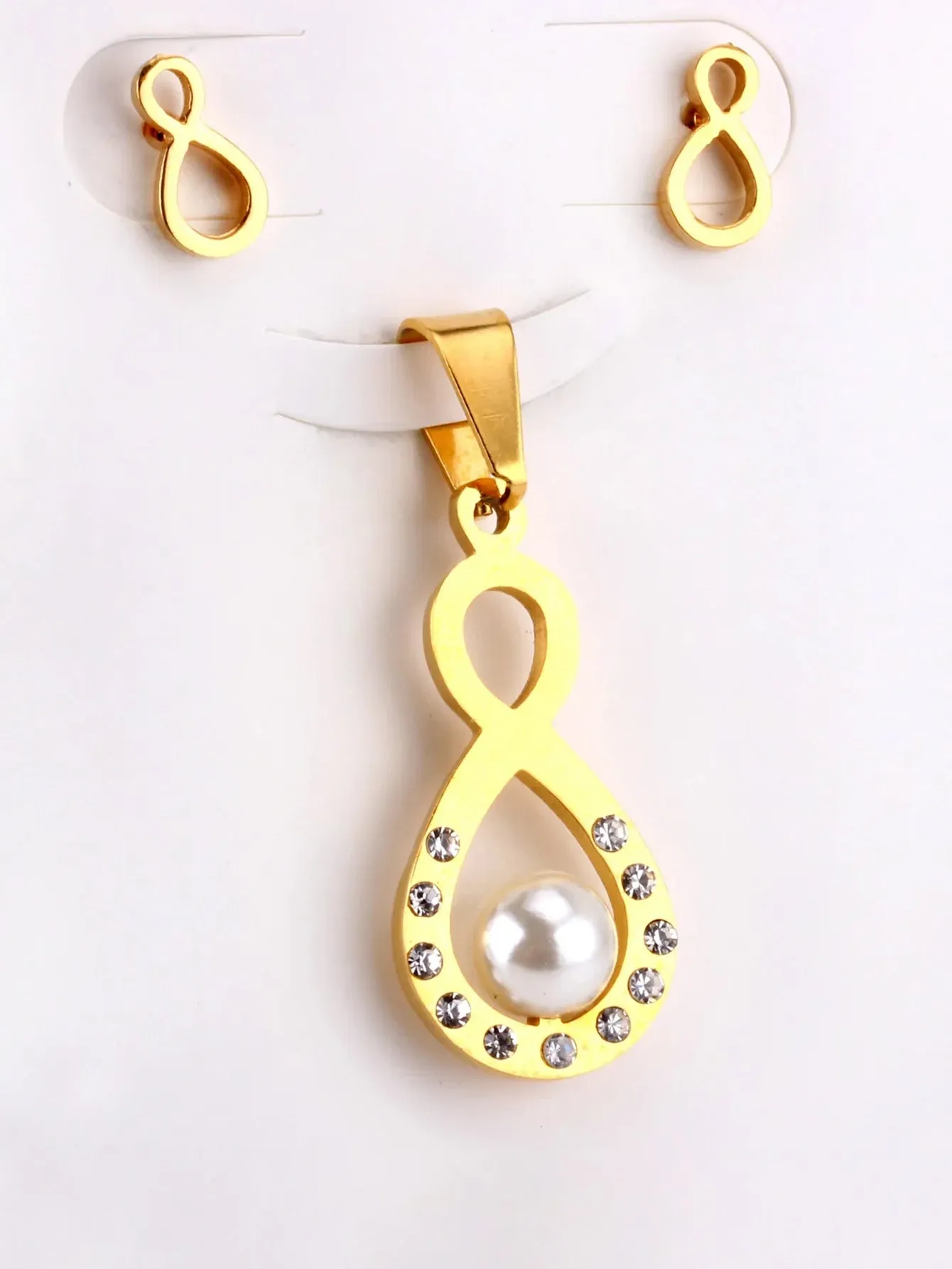 Apeiron Zircon Decor Pendant & Stud Earrings Set - FD ⚡