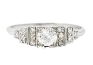 Art Deco 0.60 CTW Diamond Platinum Engagement Ring Circa 1930
