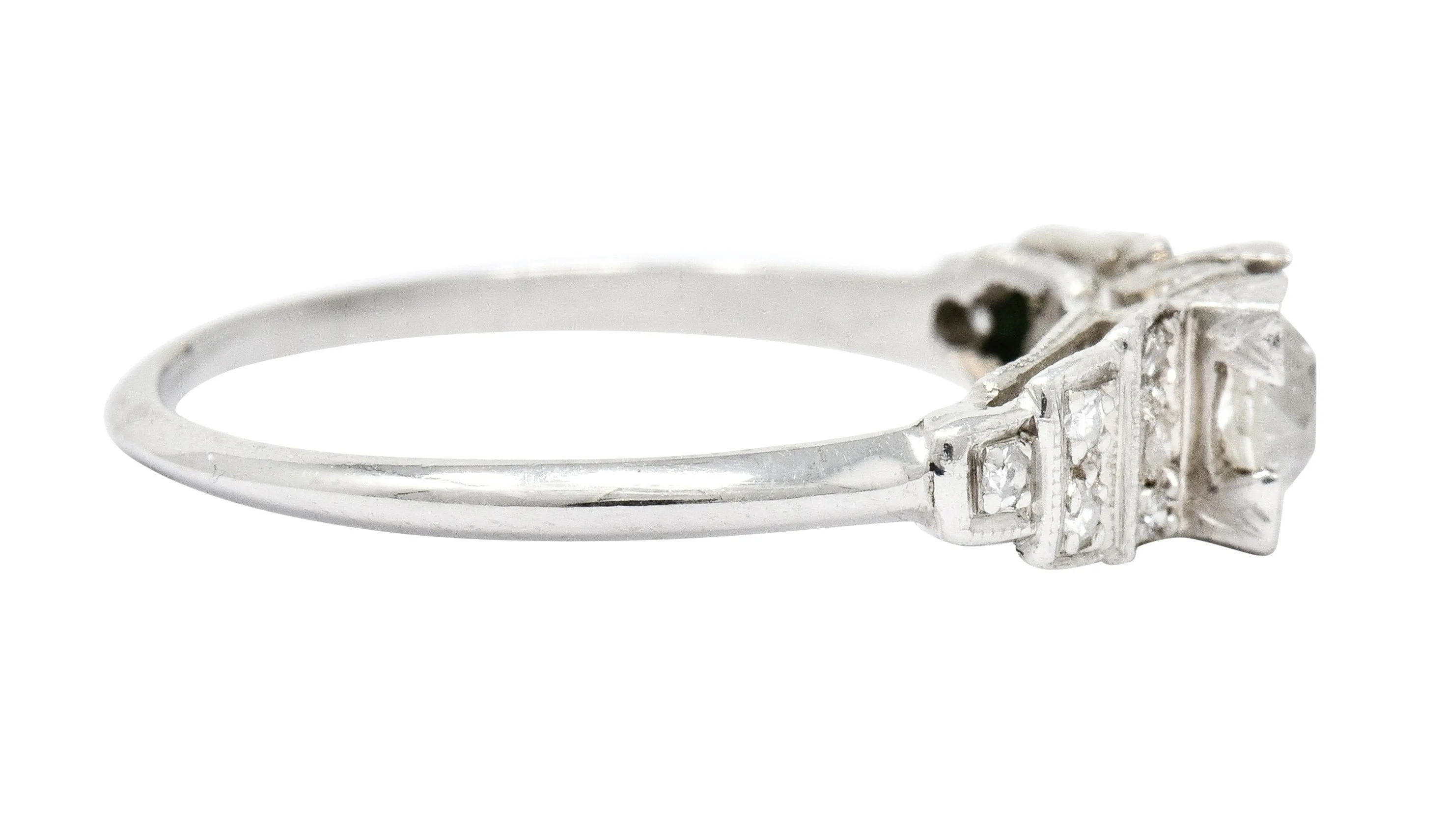 Art Deco 0.60 CTW Diamond Platinum Engagement Ring Circa 1930