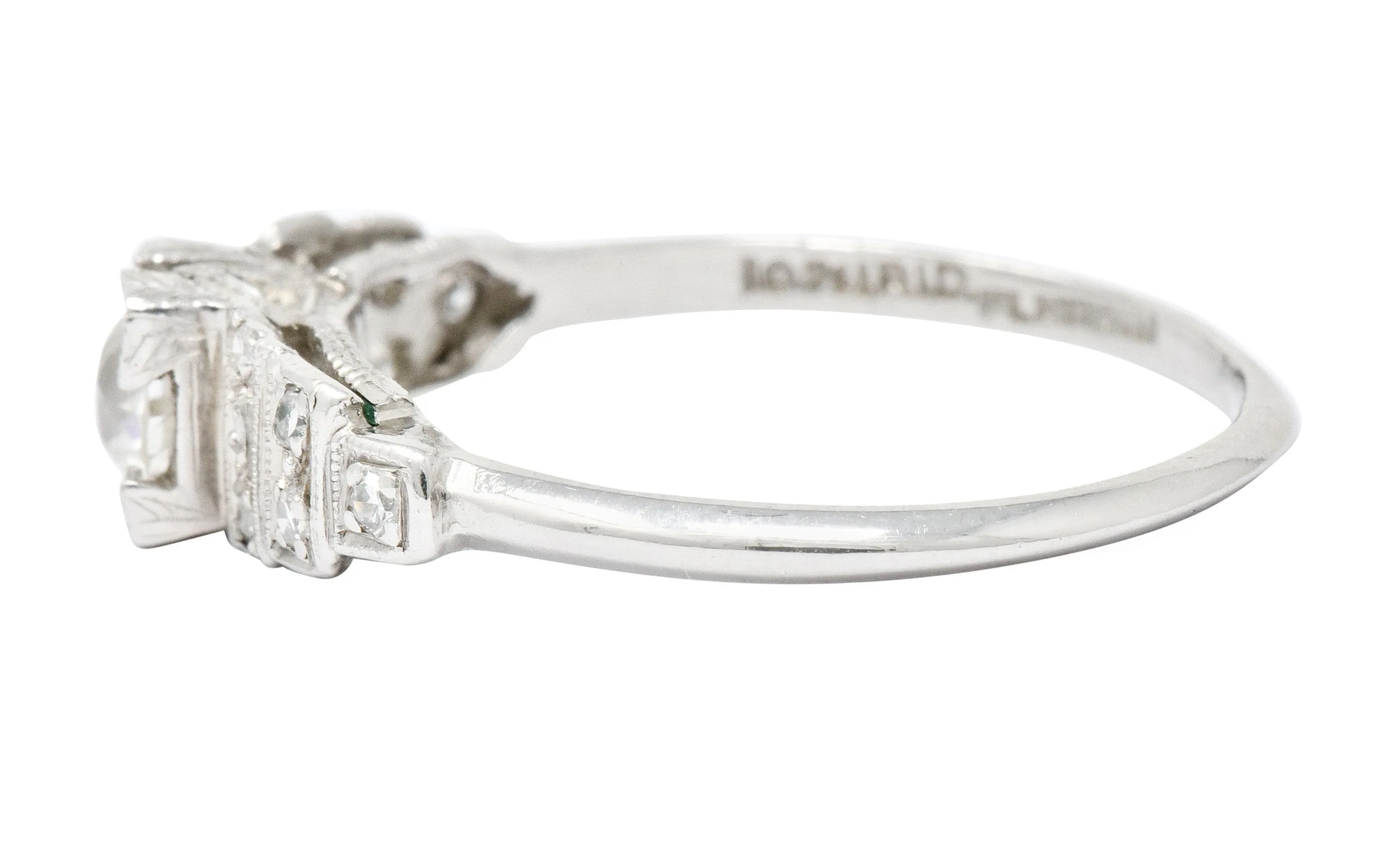 Art Deco 0.60 CTW Diamond Platinum Engagement Ring Circa 1930