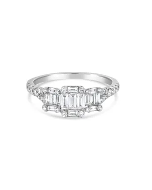 Baguette Trinity Natural Diamond engagement ring