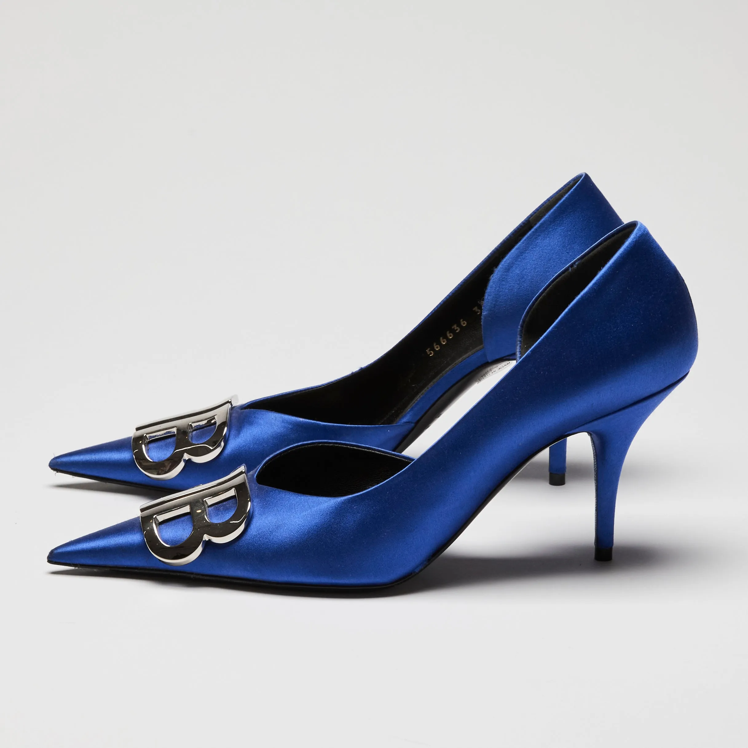 Balenciaga Blue Satin Talon d'Osrsay Pump Heels Size 39