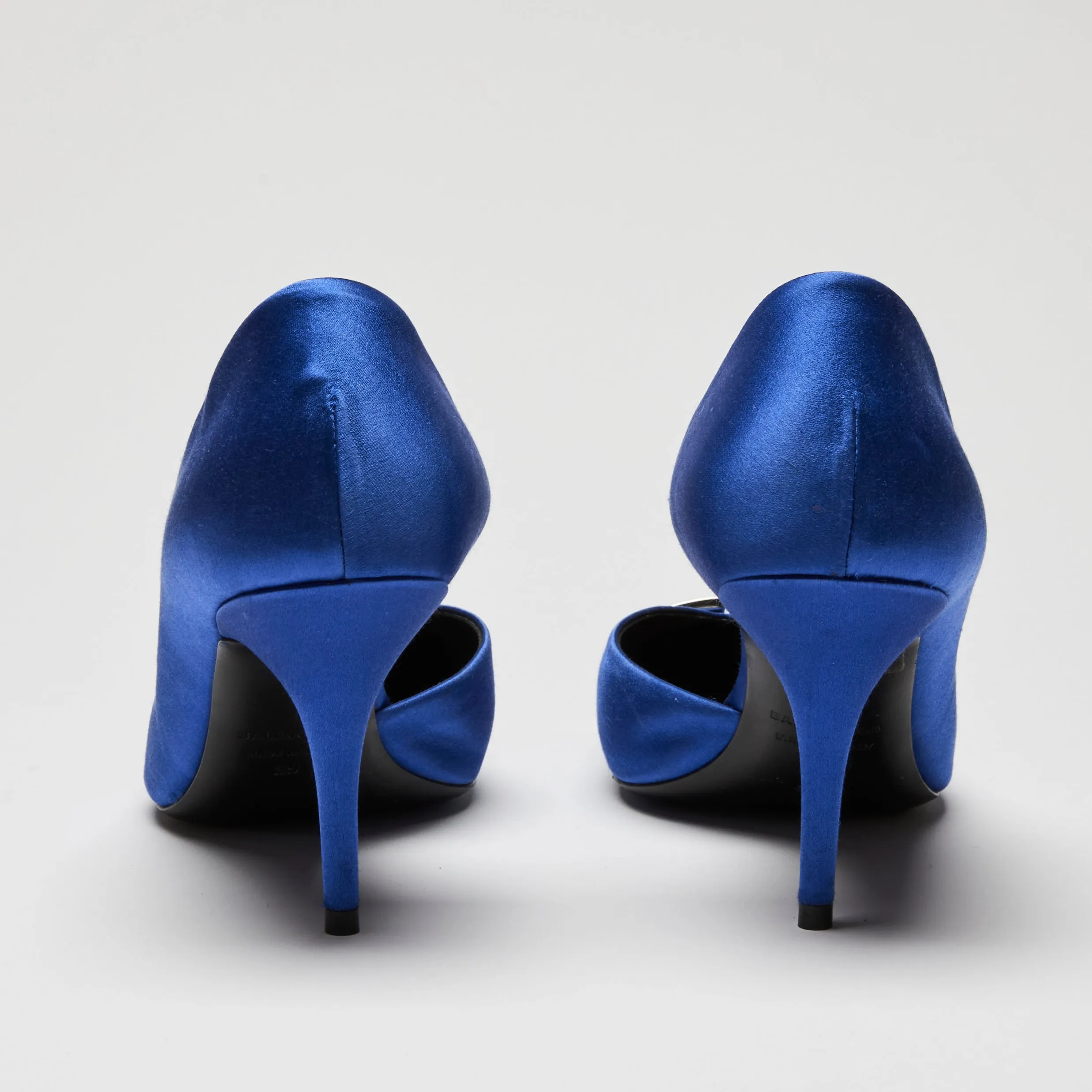 Balenciaga Blue Satin Talon d'Osrsay Pump Heels Size 39