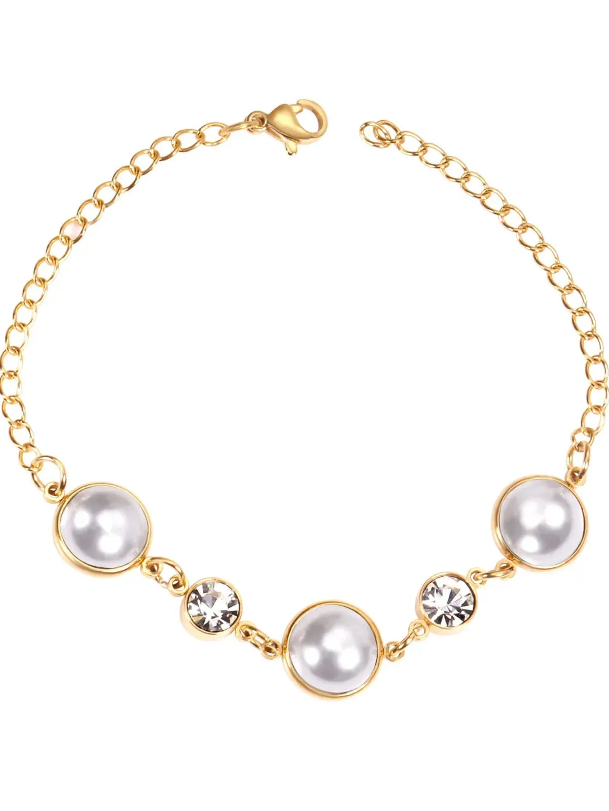 Bead & Rhinestone Decor Bracelet - FD ⚡
