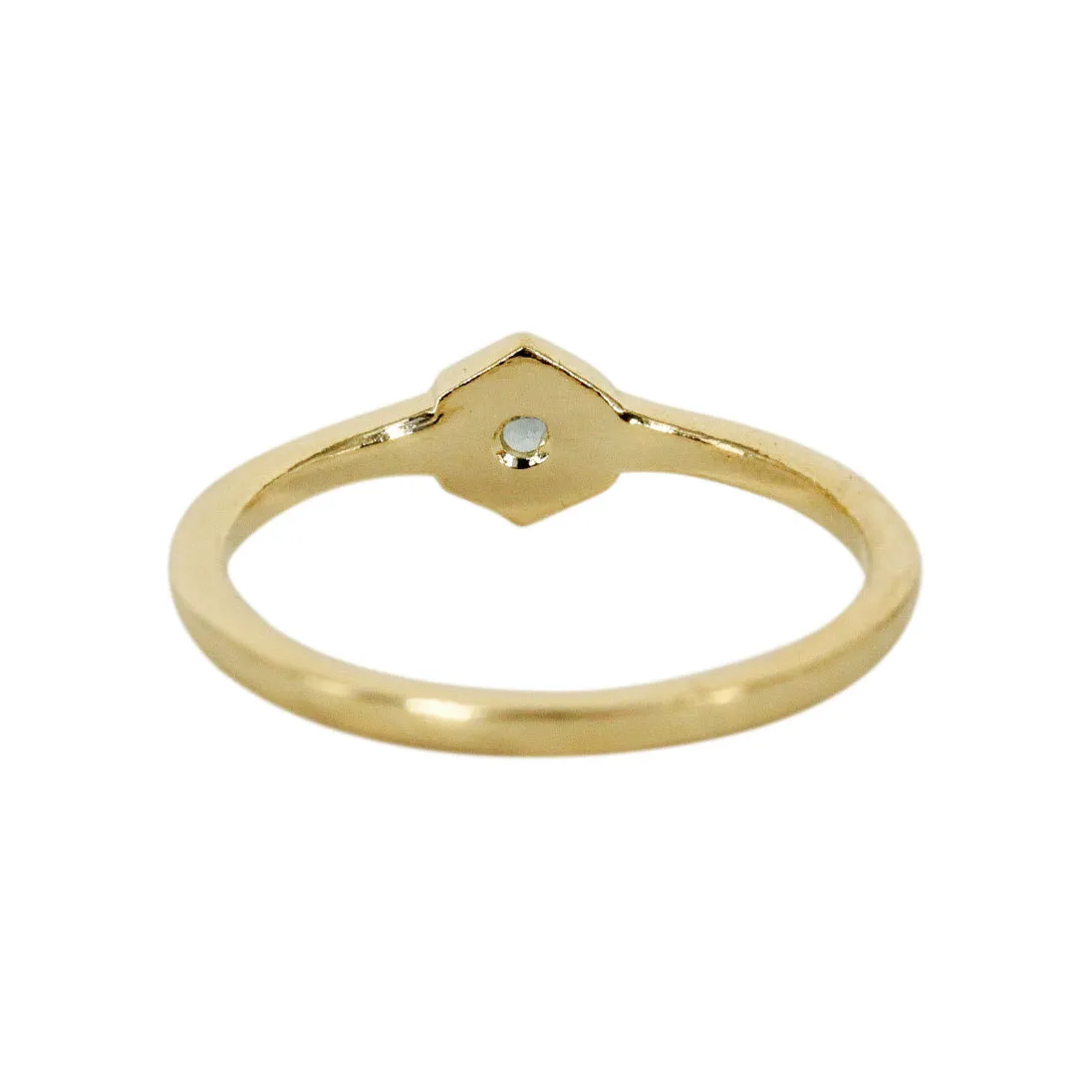 Birthstone Hexagon Ring - March - Aquamarine