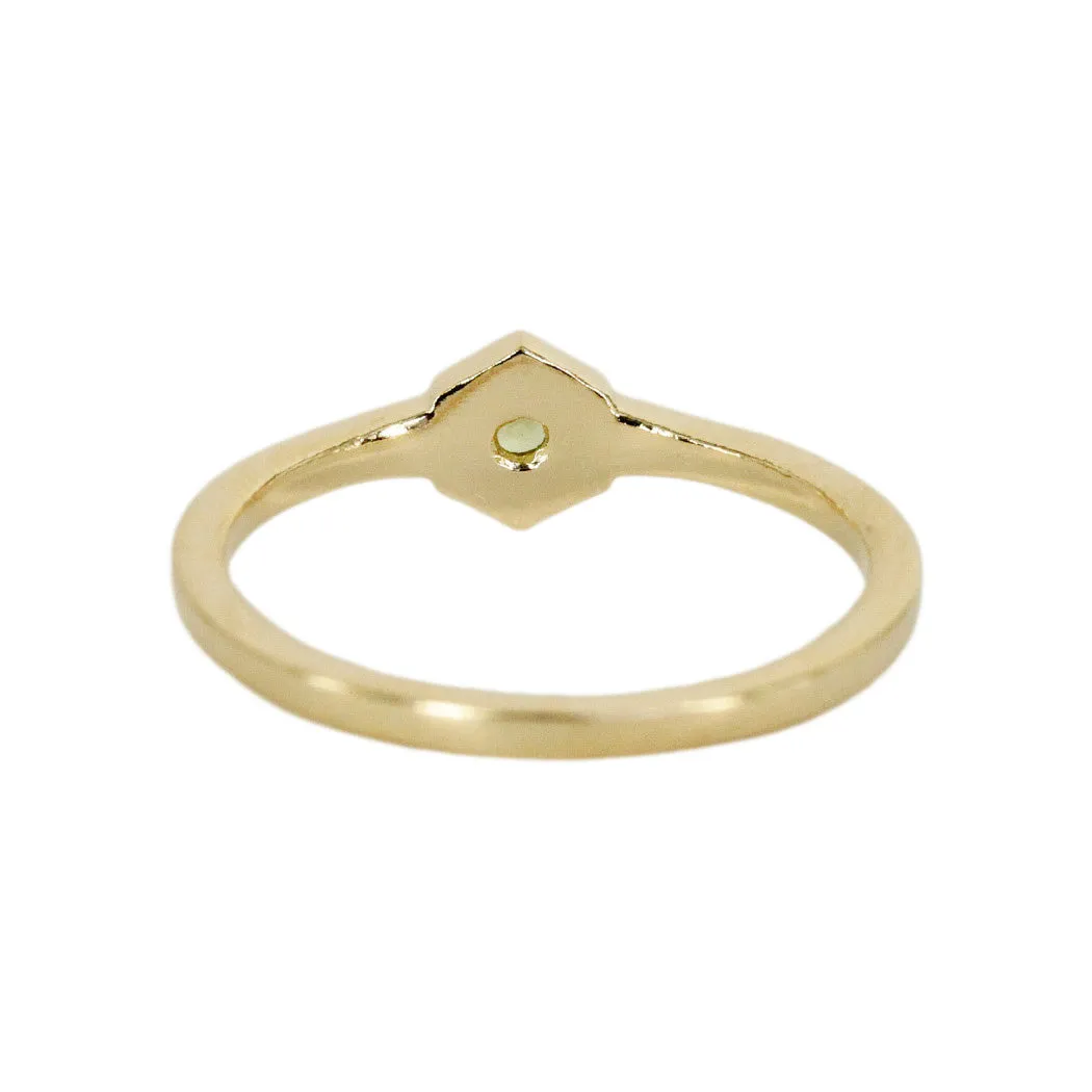 Birthstone Hexagon Ring - Peridot - August