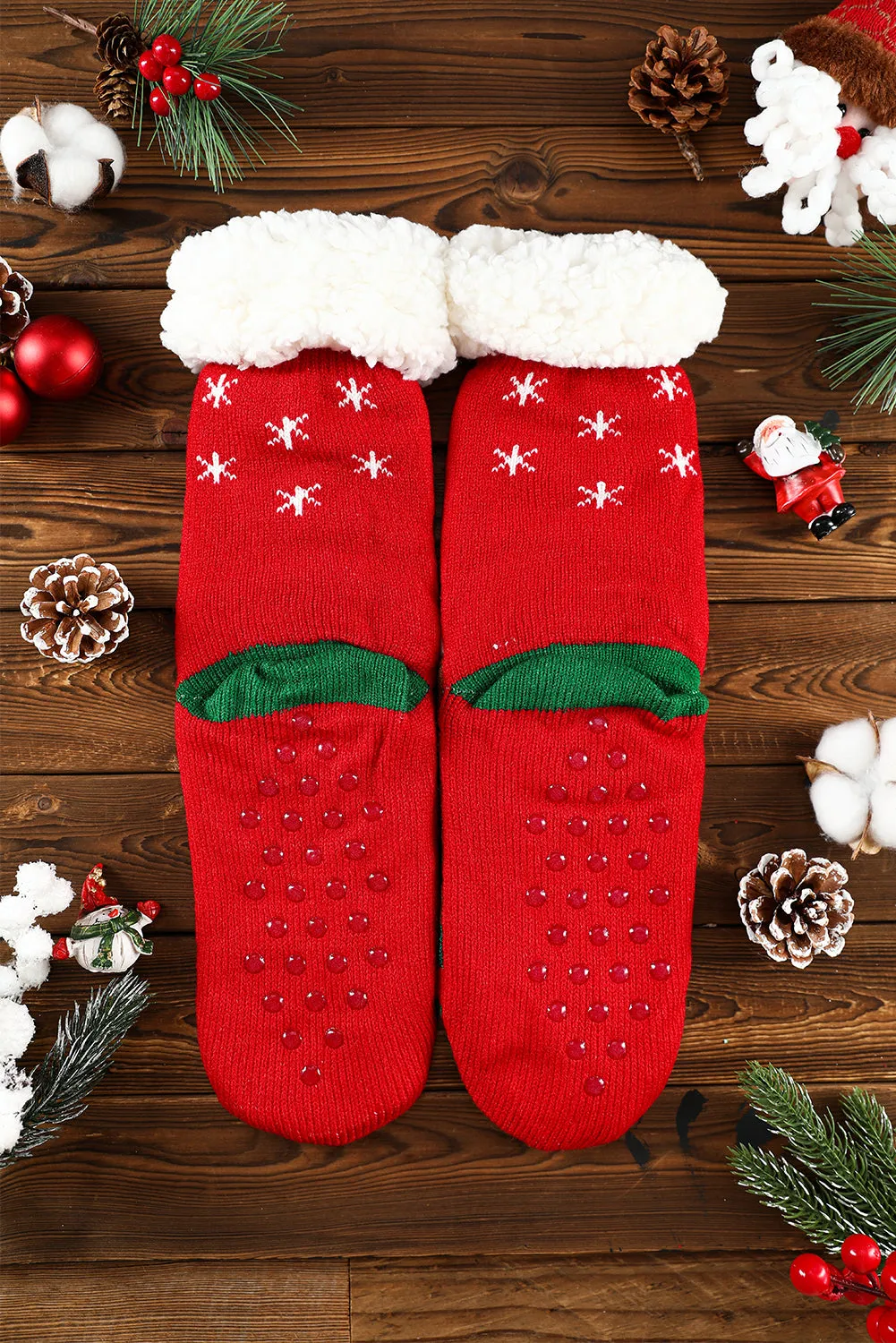 Black Christmas Tree Pattern Thermal Socks