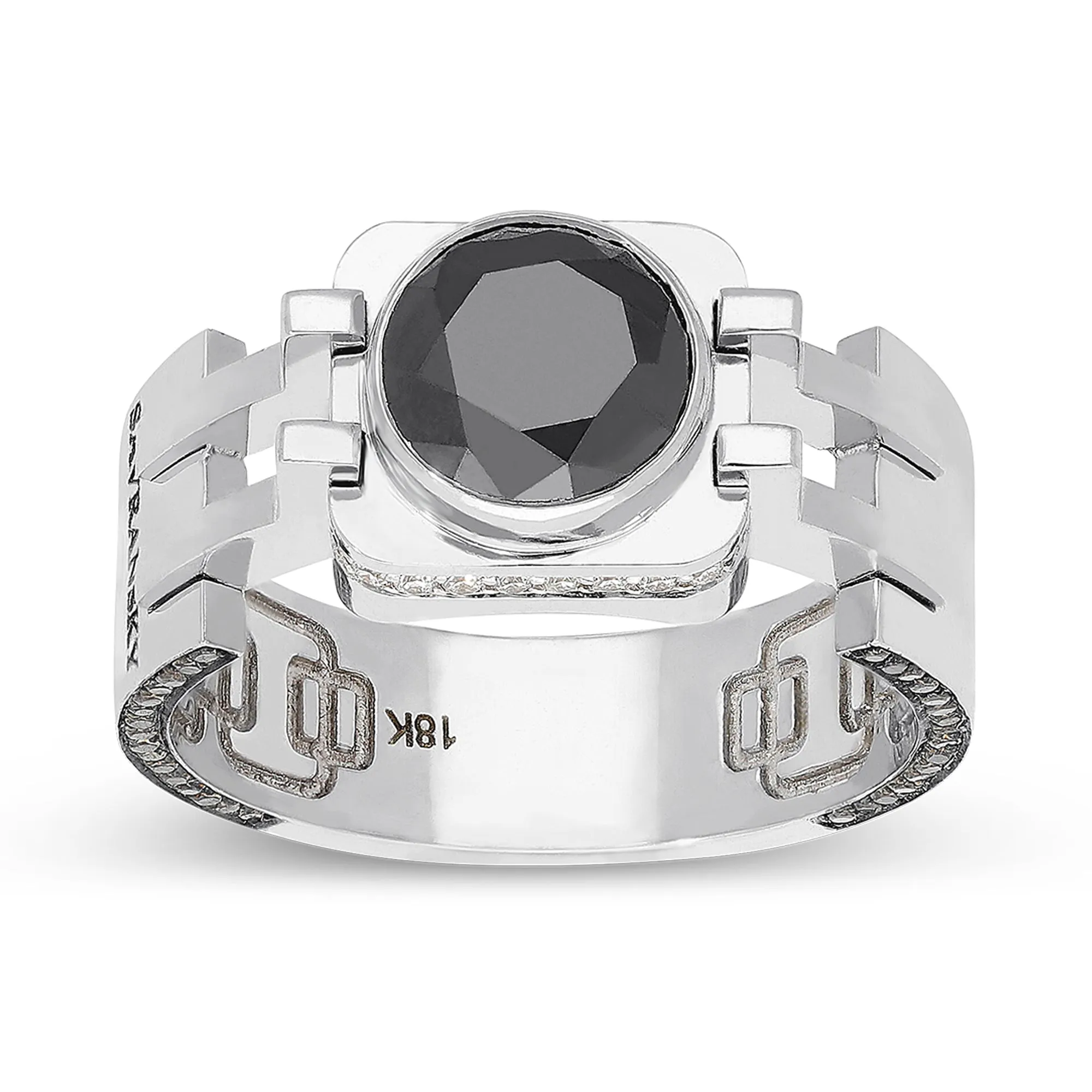 Black Diamond Men's Ring - 3.22 Carat