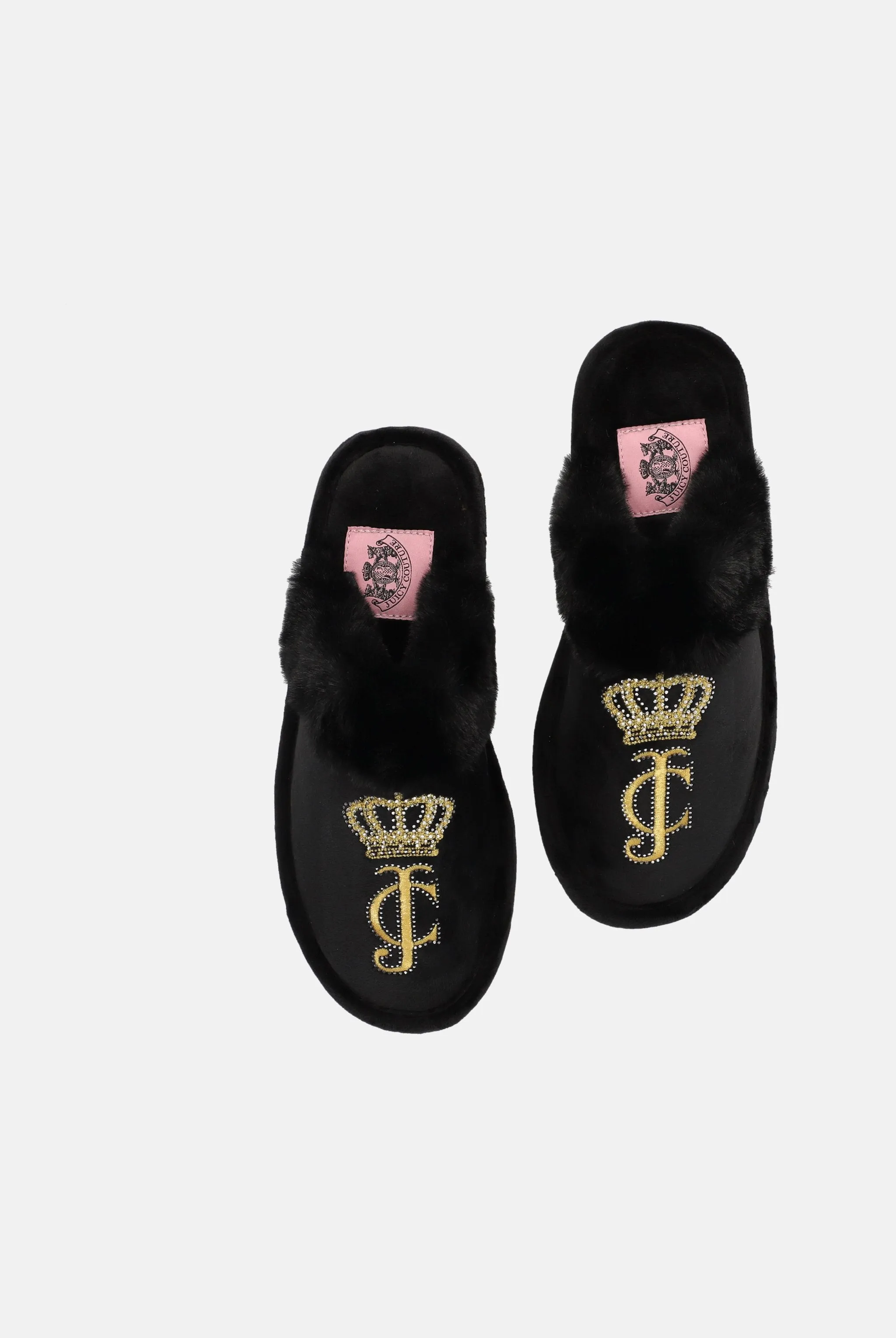 BLACK HERITAGE CROWN VELOUR SLIPPER