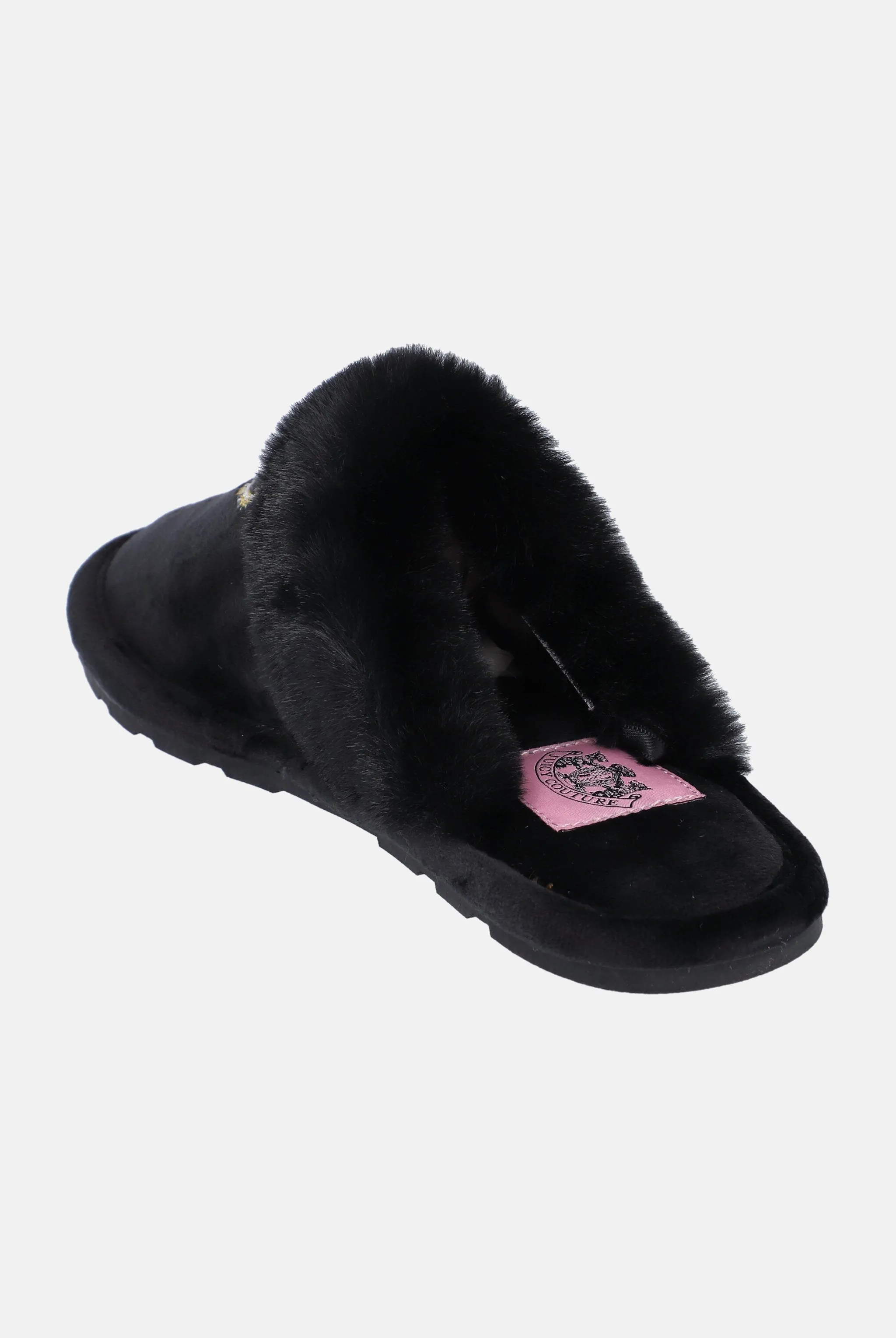 BLACK HERITAGE CROWN VELOUR SLIPPER