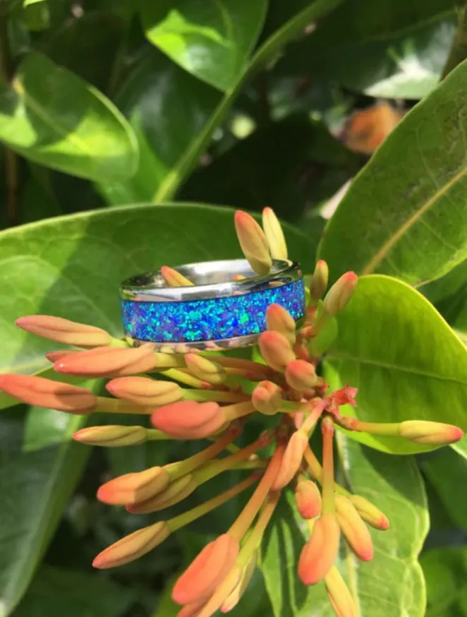 Black Lab Opal Titanium Ring