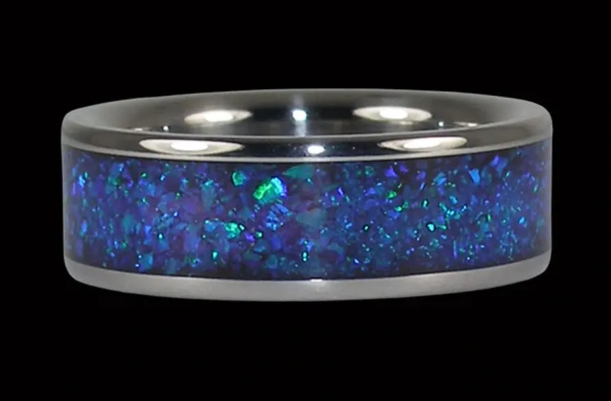 Black Lab Opal Titanium Ring