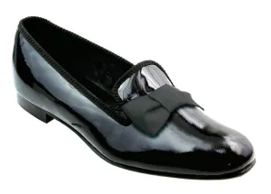 Black Patent Albert Slipper with Bow