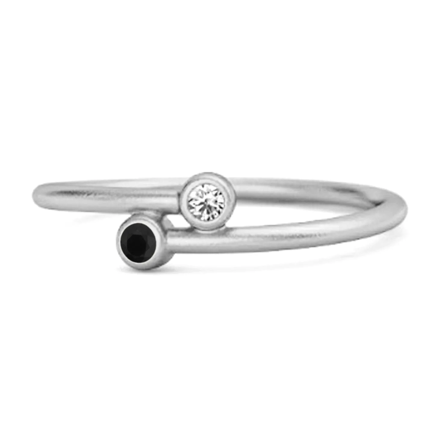 Black Spinel Birthstone 925 Sterling Silver Personalized Split Ring