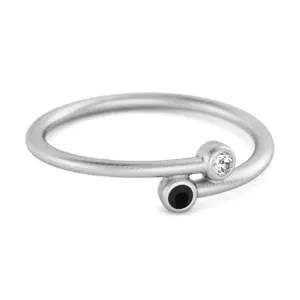 Black Spinel Birthstone 925 Sterling Silver Personalized Split Ring