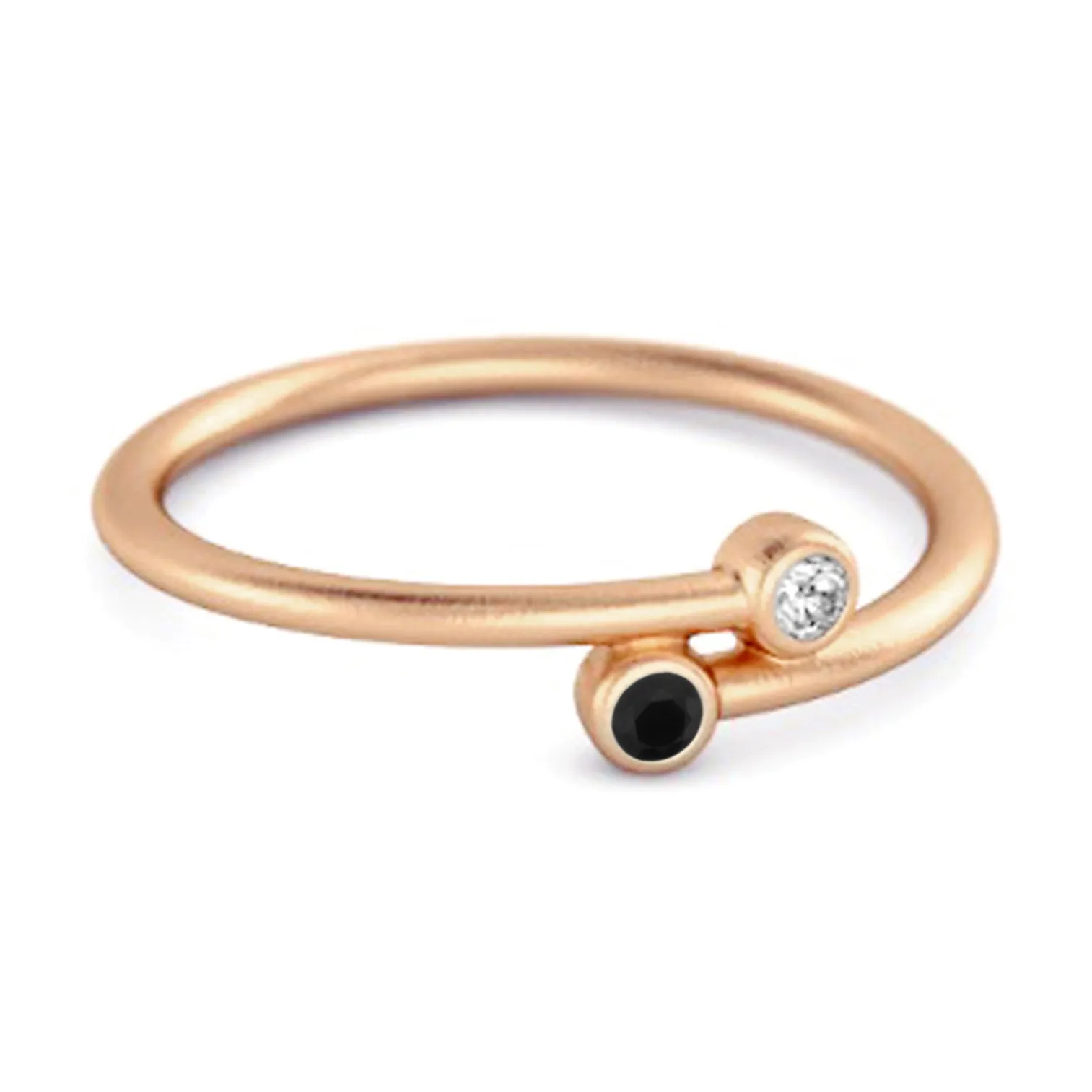 Black Spinel Birthstone 925 Sterling Silver Personalized Split Ring
