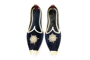 Black Velvet Dulha Khussa - Men's Shoes