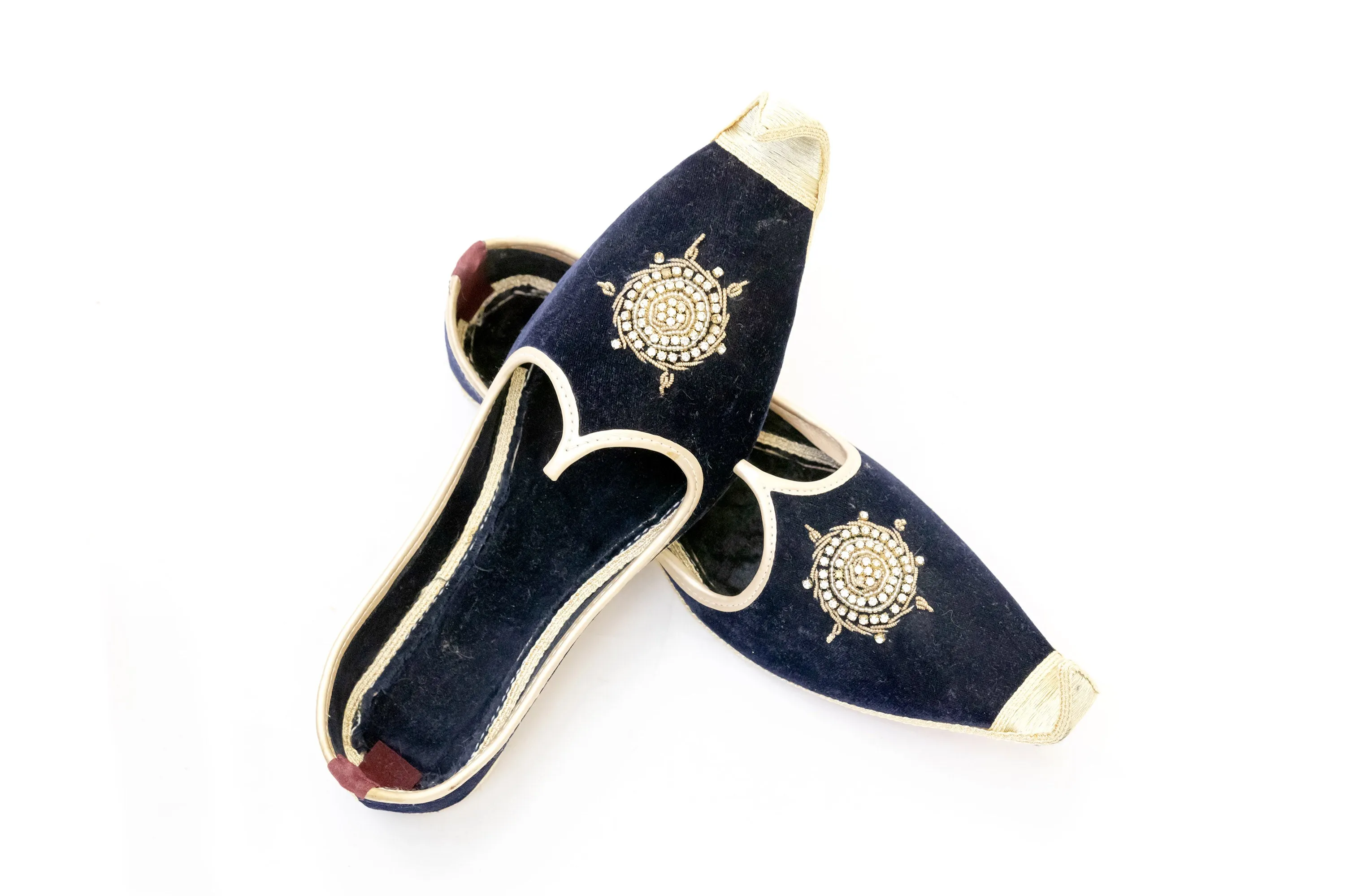 Black Velvet Dulha Khussa - Men's Shoes